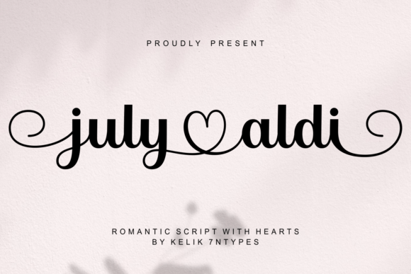 July Aldi: The Romantic Script Font with Heart-Flowing Ligatures